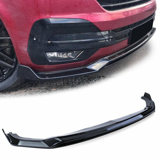 Frontspoiler glanzend zwart passend voor Volkswagen Transporter T6.1