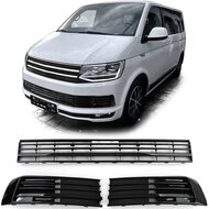 Glanzend zwarte gril onderzijde passend voor VW Transporter T6 model 2015 - 2019 zonder ACC