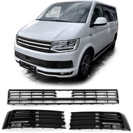 Glanzend zwarte gril onderzijde passend voor VW Transporter T6 model 2015 - 2019 met ACC